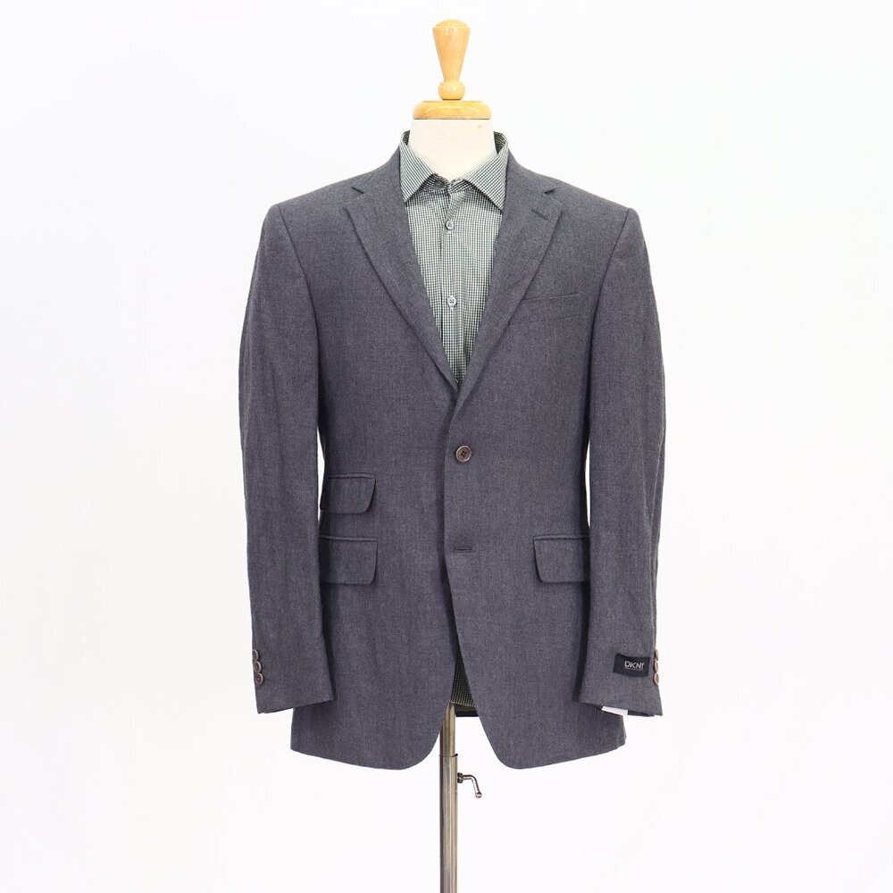 DKNY 40R Gray Solid 2-Button Sport Coat Blazer Jacket T357